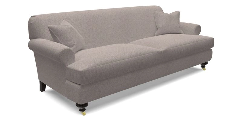 Hampton 3 Seater Sofa in V&A Threads of India Opulent Velvets Regal Poppy Chalk