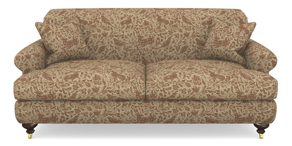 Product photograph of Hampton 3 Seater Sofa In V A Drawn From Nature - Bird And Rabbit - Terracotta from Sofas and Stuff Limited