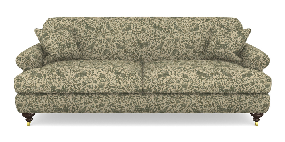 Product photograph of Hampton 4 Seater Sofa In V A Drawn From Nature - Bird And Rabbit - Dark Green from Sofas and Stuff Limited