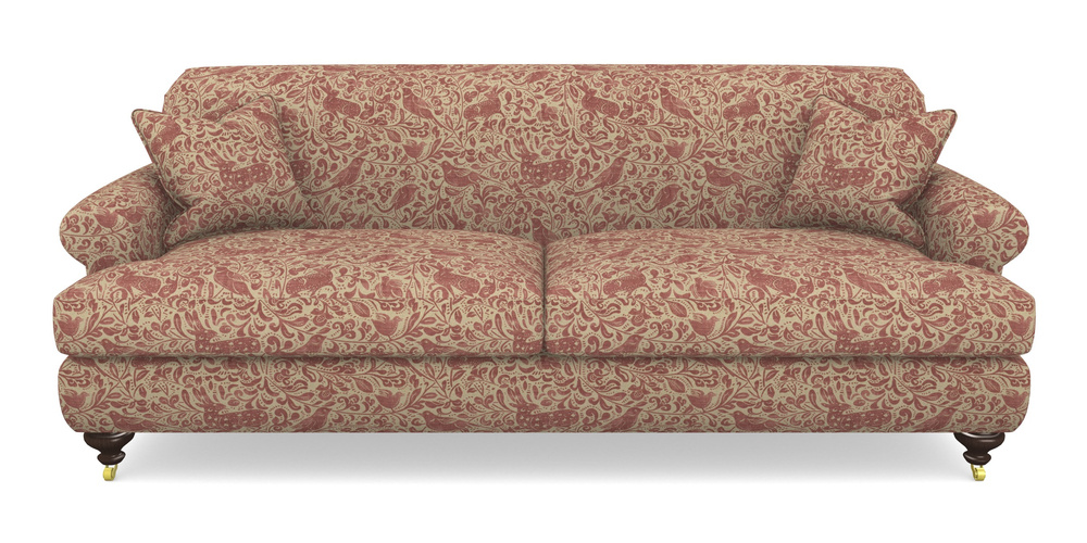 Product photograph of Hampton 4 Seater Sofa In V A Drawn From Nature - Bird And Rabbit - Red from Sofas and Stuff Limited
