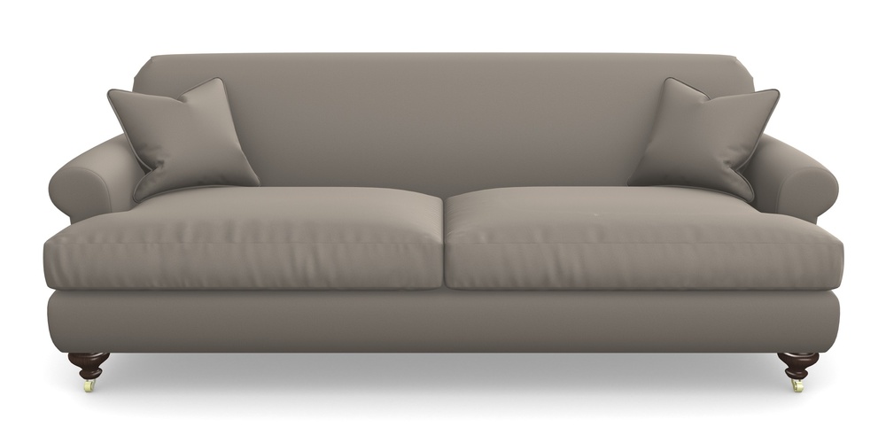 Product photograph of Hampton 4 Seater Sofa In Clever Glossy Velvet - Mole from Sofas and Stuff Limited