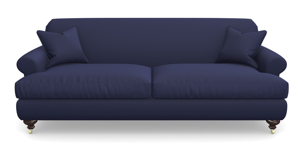 Product photograph of Hampton 4 Seater Sofa In Clever Glossy Velvet - Navy from Sofas and Stuff Limited