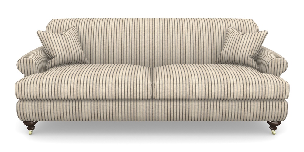 Product photograph of Hampton 4 Seater Sofa In Cloth 18 Stripes - Ticking - Bible Black from Sofas and Stuff Limited