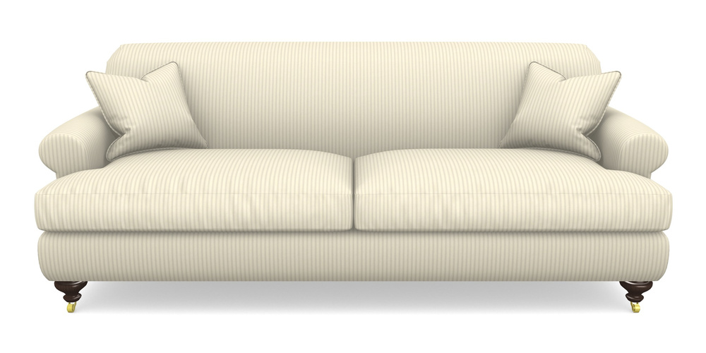 Product photograph of Hampton 4 Seater Sofa In Cotton Stripe - Grey from Sofas and Stuff Limited