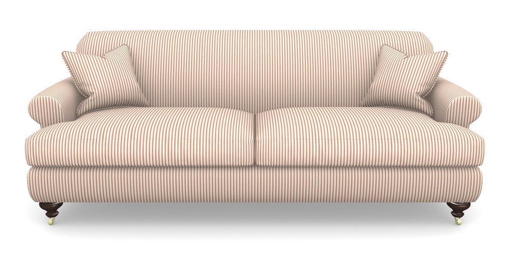 Product photograph of Hampton 4 Seater Sofa In Cotton Stripe - Peony from Sofas and Stuff Limited