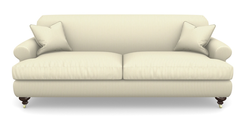 Product photograph of Hampton 4 Seater Sofa In Cotton Stripe - Sage from Sofas and Stuff Limited
