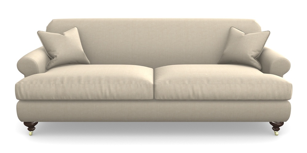 Product photograph of Hampton 4 Seater Sofa In Super Soft Velvet - Hessian from Sofas and Stuff Limited
