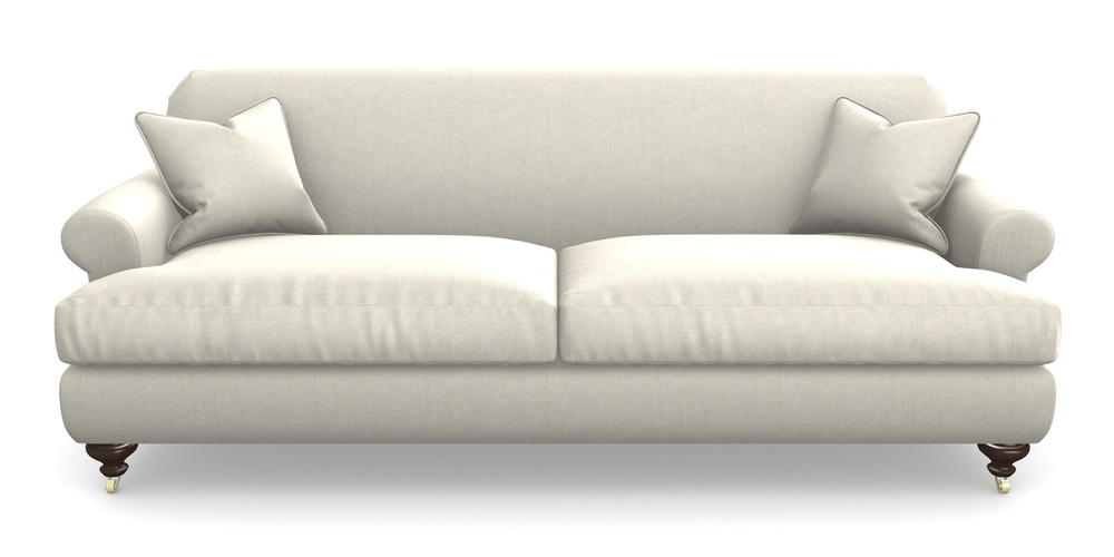 Product photograph of Hampton 4 Seater Sofa In Super Soft Velvet - Linen from Sofas and Stuff Limited