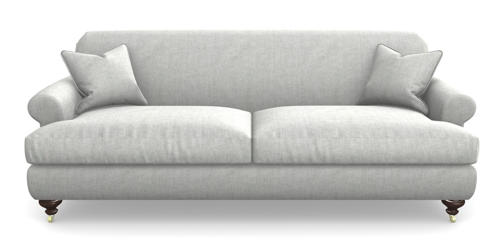 Product photograph of Hampton 4 Seater Sofa In Super Soft Velvet - Silver from Sofas and Stuff Limited