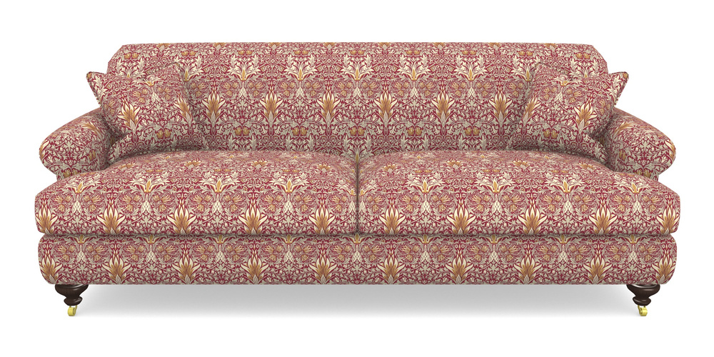 Product photograph of Hampton 4 Seater Sofa In William Morris Collection - Snakeshead - Claret Gold from Sofas and Stuff Limited