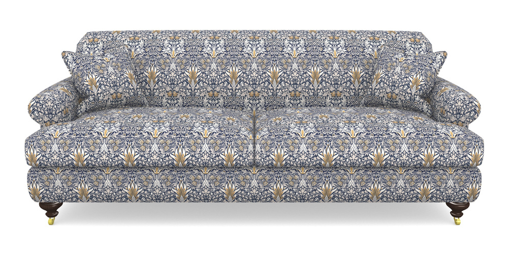 Product photograph of Hampton 4 Seater Sofa In William Morris Collection - Snakeshead - Indigo Hemp from Sofas and Stuff Limited