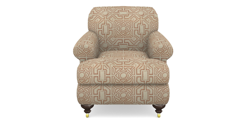 Product photograph of Hampton Chair In Rhs Collection - Large Knot Garden Linen - Terracotta from Sofas and Stuff Limited