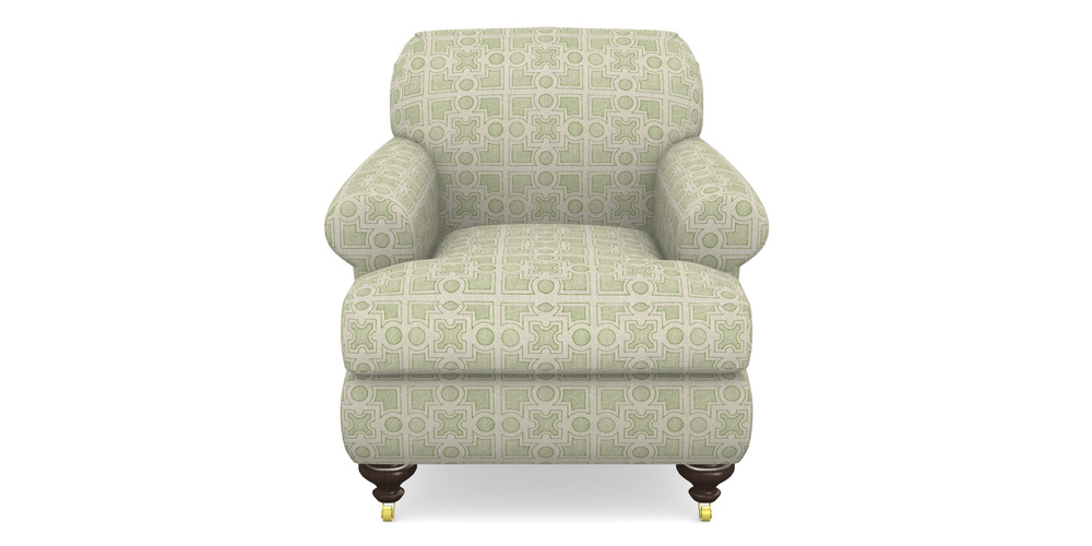 Product photograph of Hampton Chair In Rhs Collection - Small Knot Garden Cotton Weave - Green from Sofas and Stuff Limited