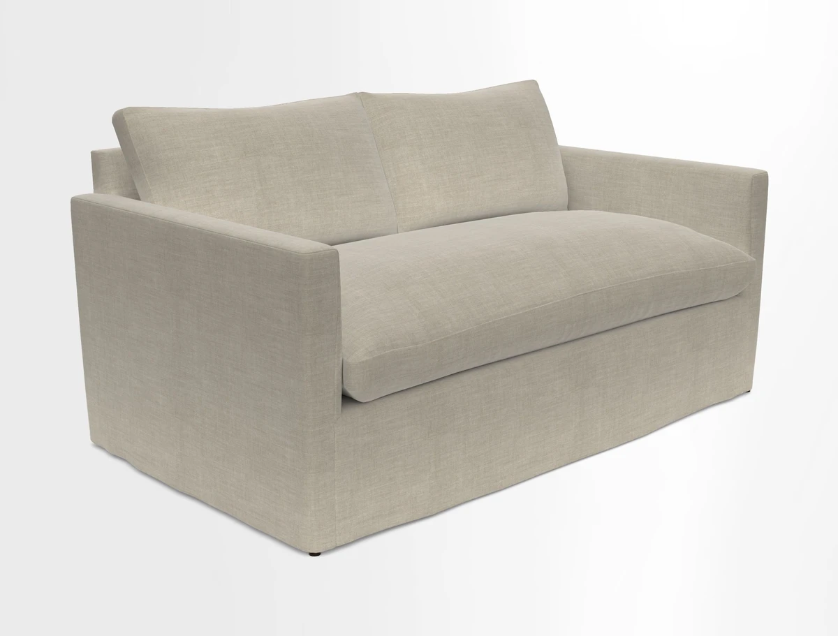 Heyshott 2.5 Seater Sofa in Two Tone Plain Biscuit. Loose cover option available