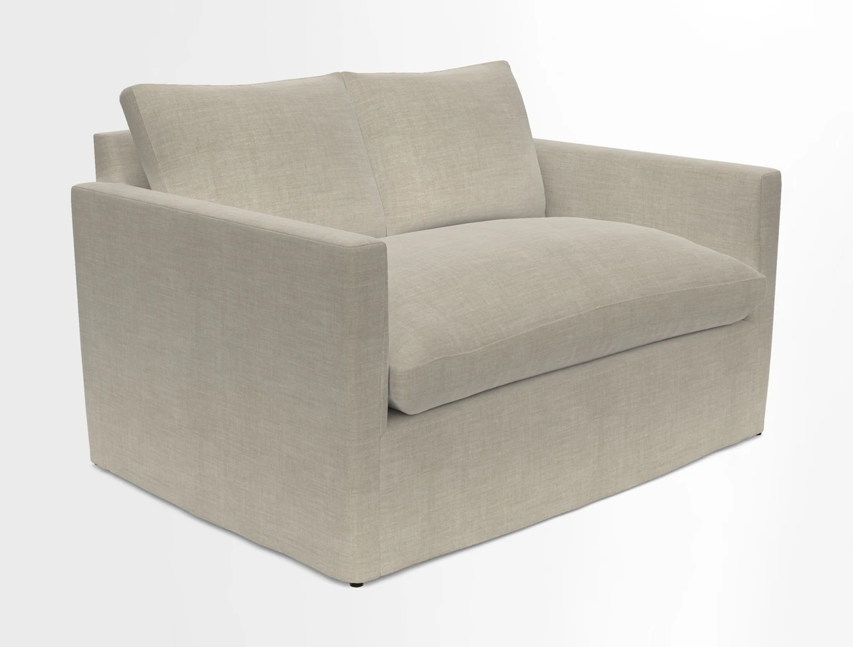 Heyshott 2 Seater Sofa in Two Tone Plain Biscuit. Loose cover option available