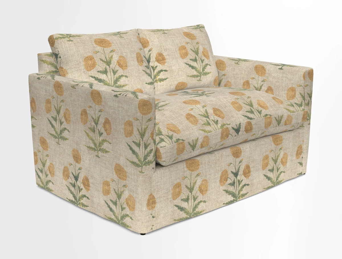 Heyshott 2 Seater Sofa in Two Tone Plain Biscuit. Loose cover option available