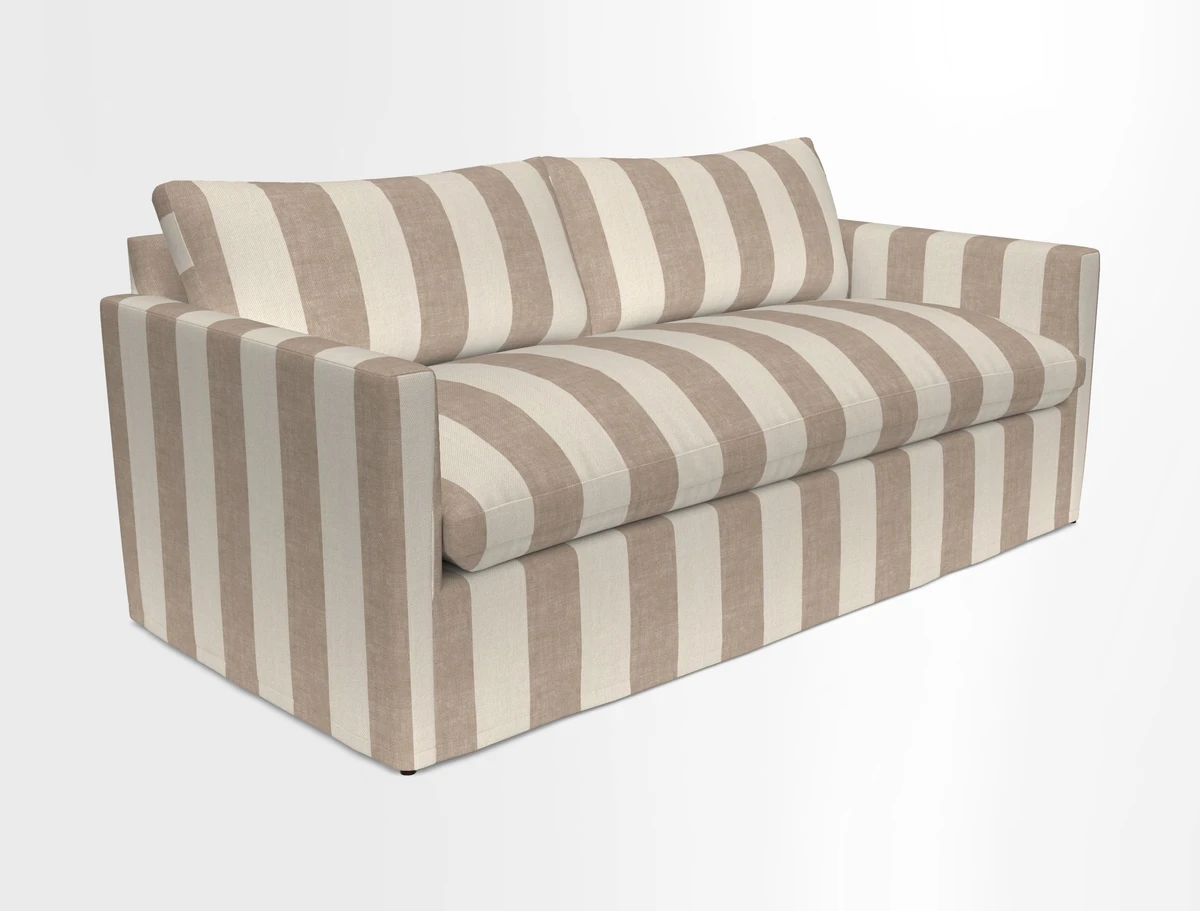 Heyshott 3 Seater Sofa in Two Tone Plain Biscuit. Loose cover option available