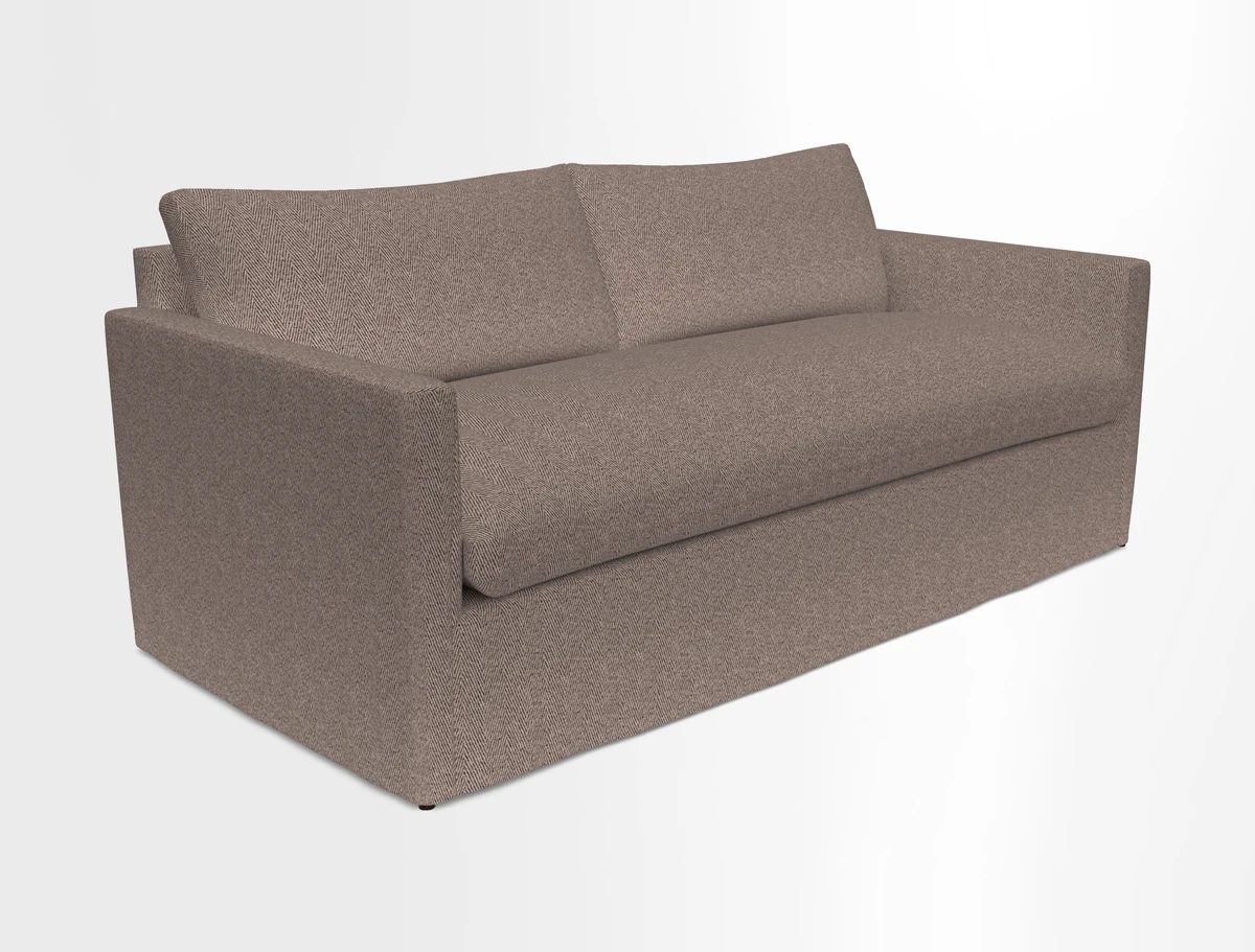 Heyshott 3 Seater Sofa in Two Tone Plain Biscuit. Loose cover option available