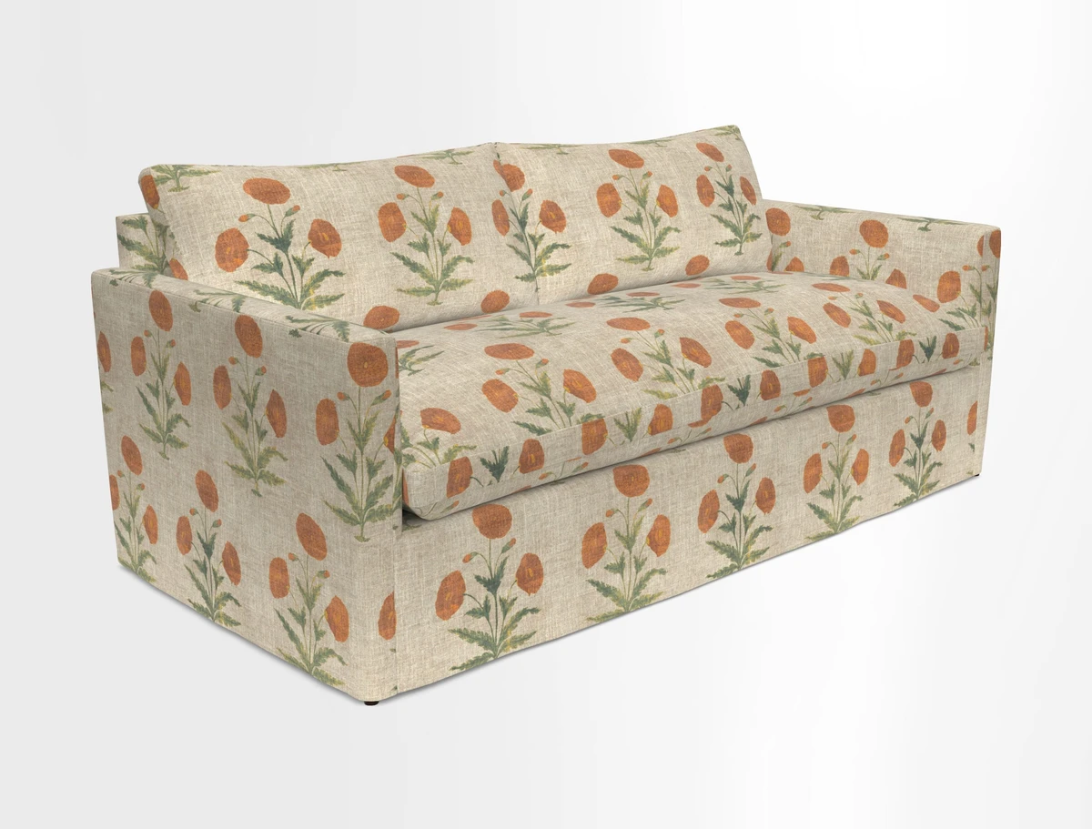 Heyshott 3 Seater Sofa in Two Tone Plain Biscuit. Loose cover option available
