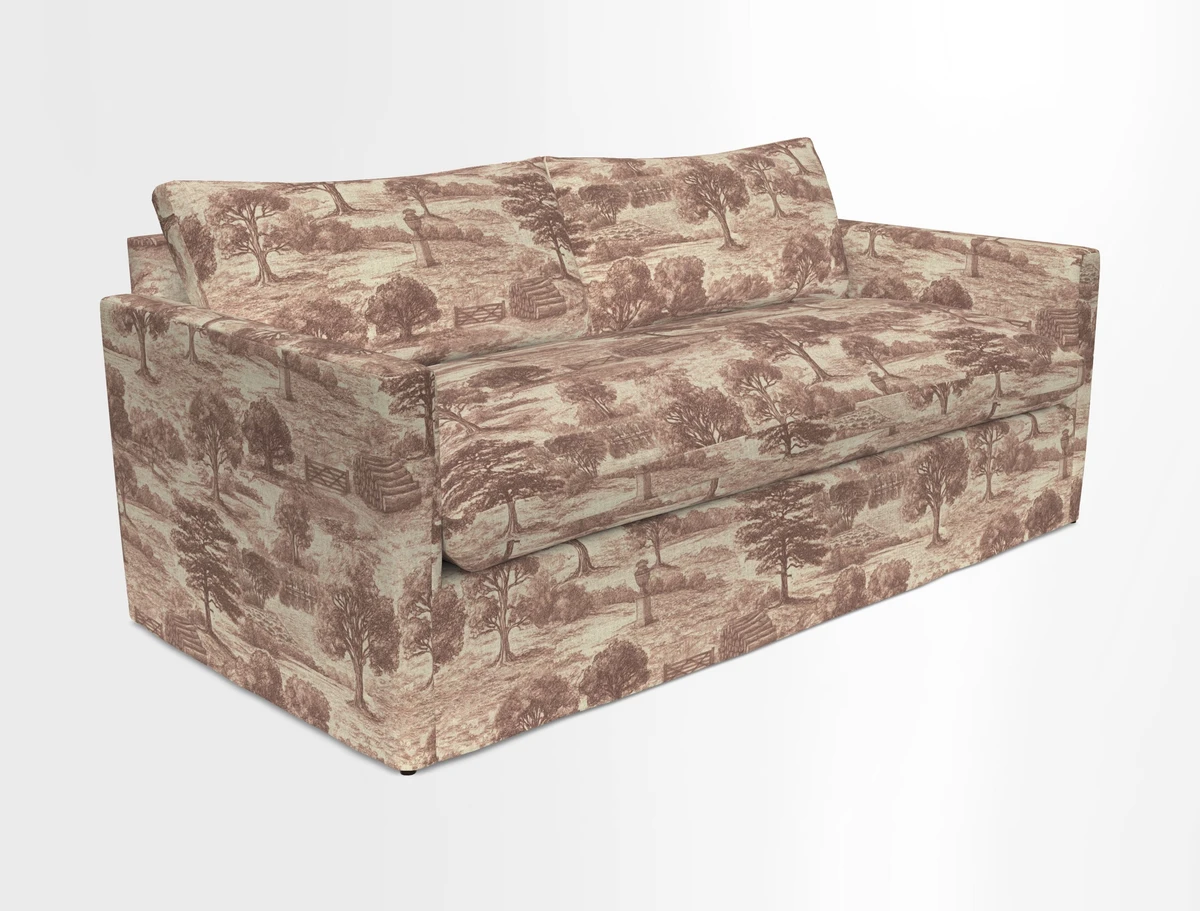 Heyshott 3 Seater Sofa in Two Tone Plain Biscuit. Loose cover option available