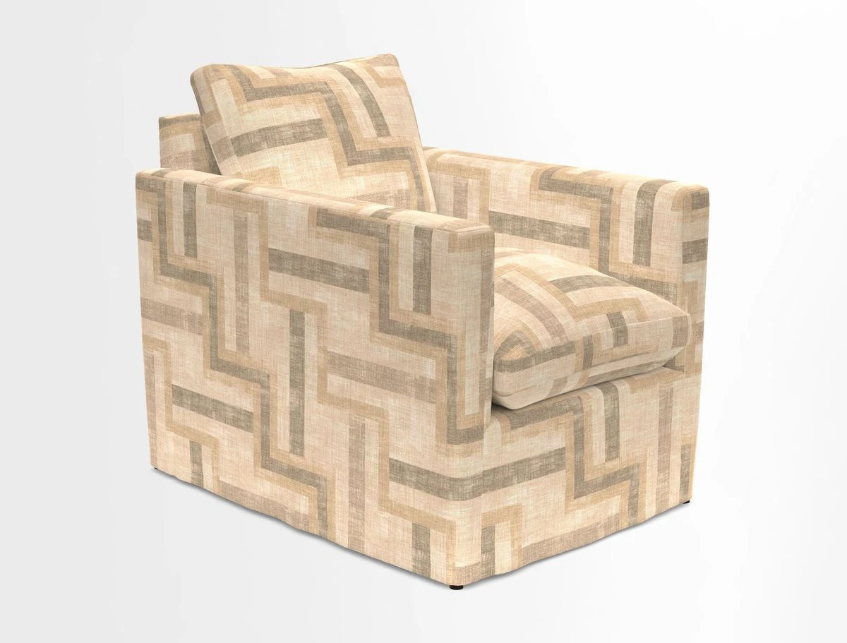 Heyshott Chair in Two Tone Plain Biscuit. Loose cover option available