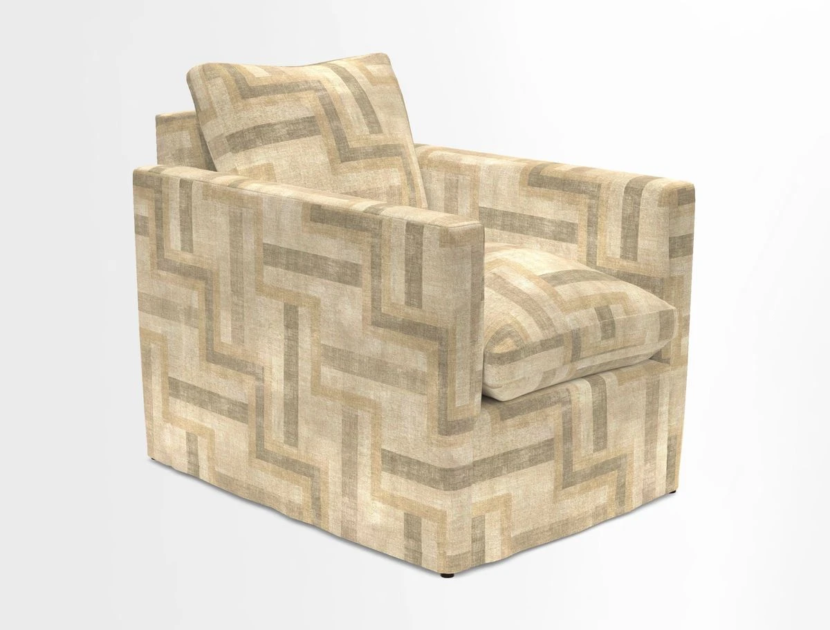 Heyshott Chair in Two Tone Plain Biscuit. Loose cover option available