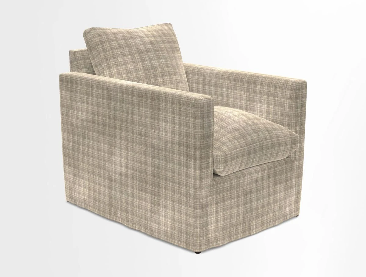 Heyshott Chair in Two Tone Plain Biscuit. Loose cover option available