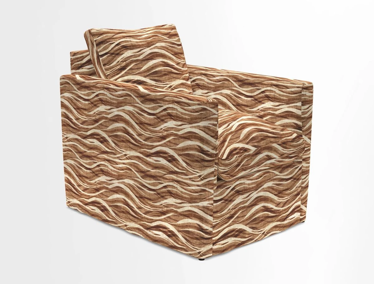 Heyshott Chair in Two Tone Plain Biscuit. Loose cover option available