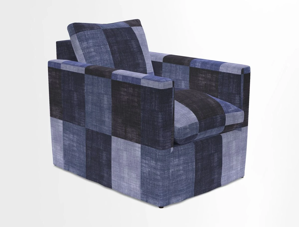 Heyshott Chair in Two Tone Plain Biscuit. Loose cover option available