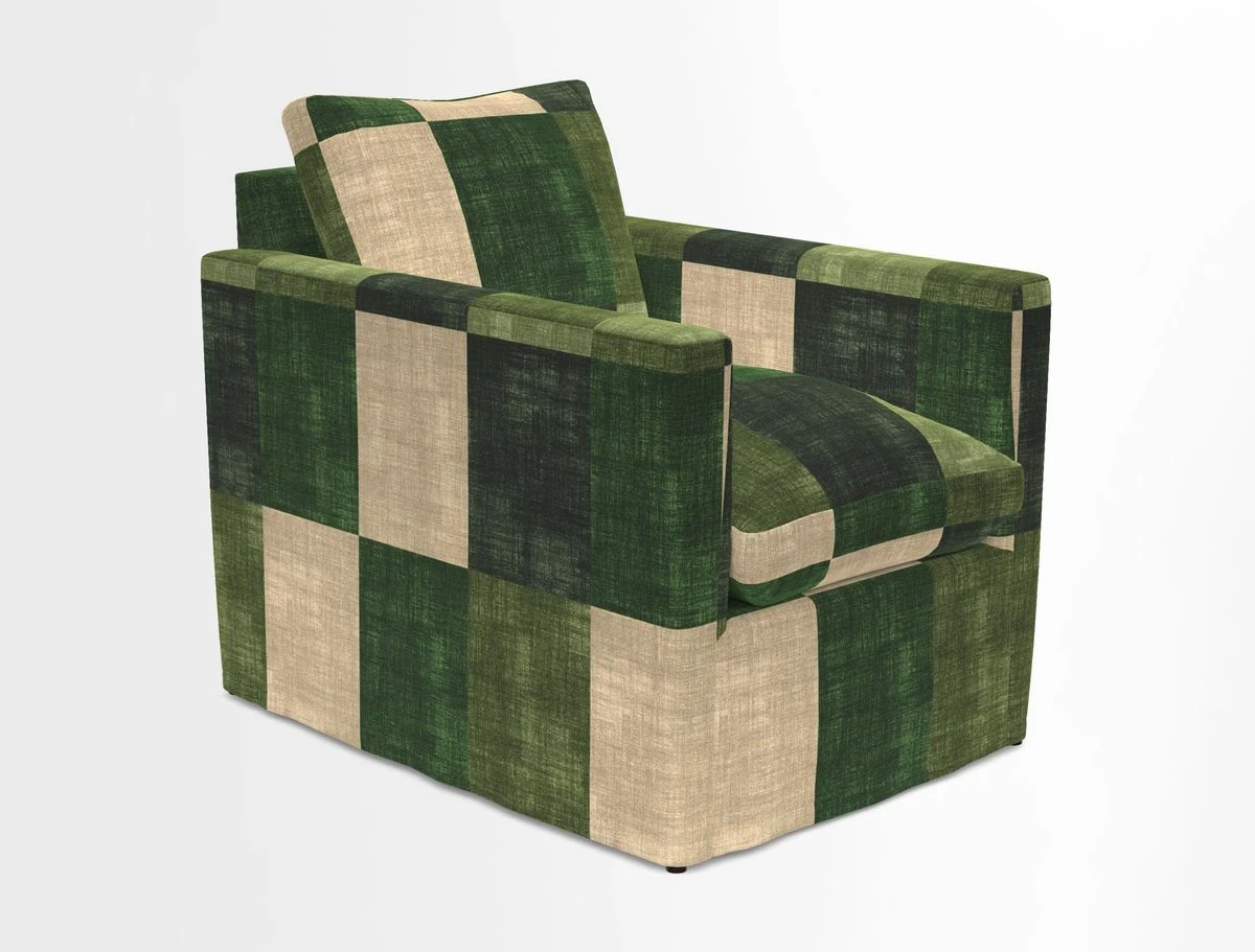 Heyshott Chair in Two Tone Plain Biscuit. Loose cover option available