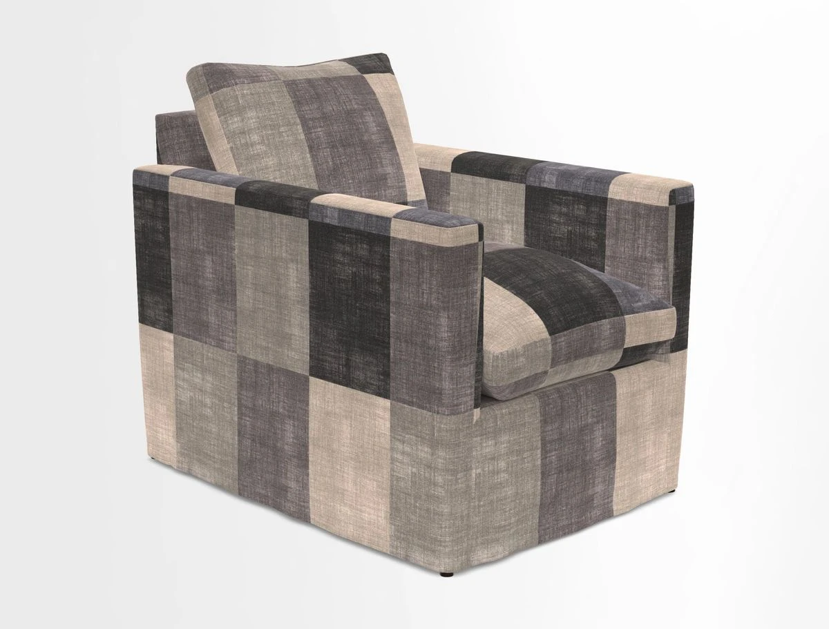 Heyshott Chair in Two Tone Plain Biscuit. Loose cover option available