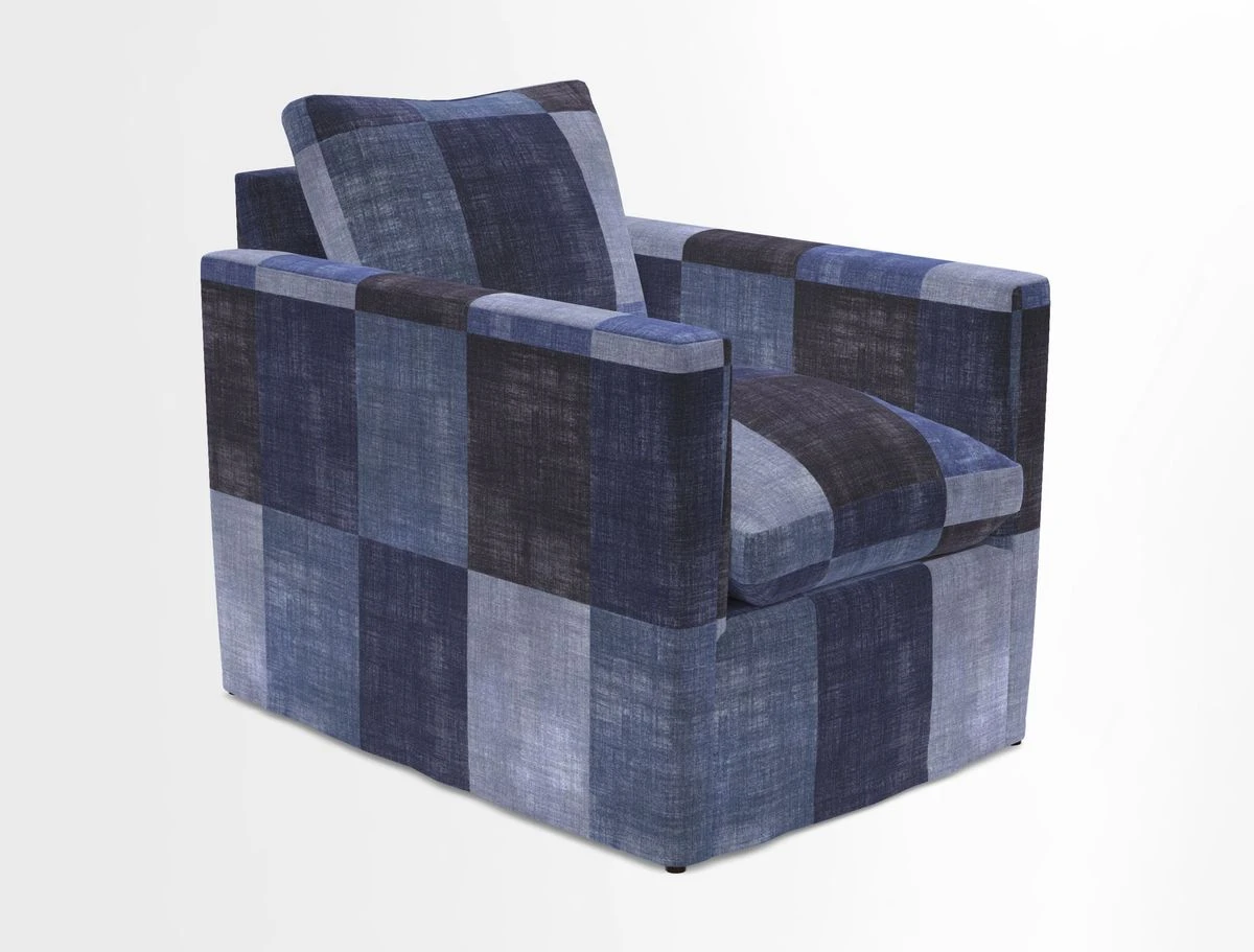 Heyshott Chair in Two Tone Plain Biscuit. Loose cover option available