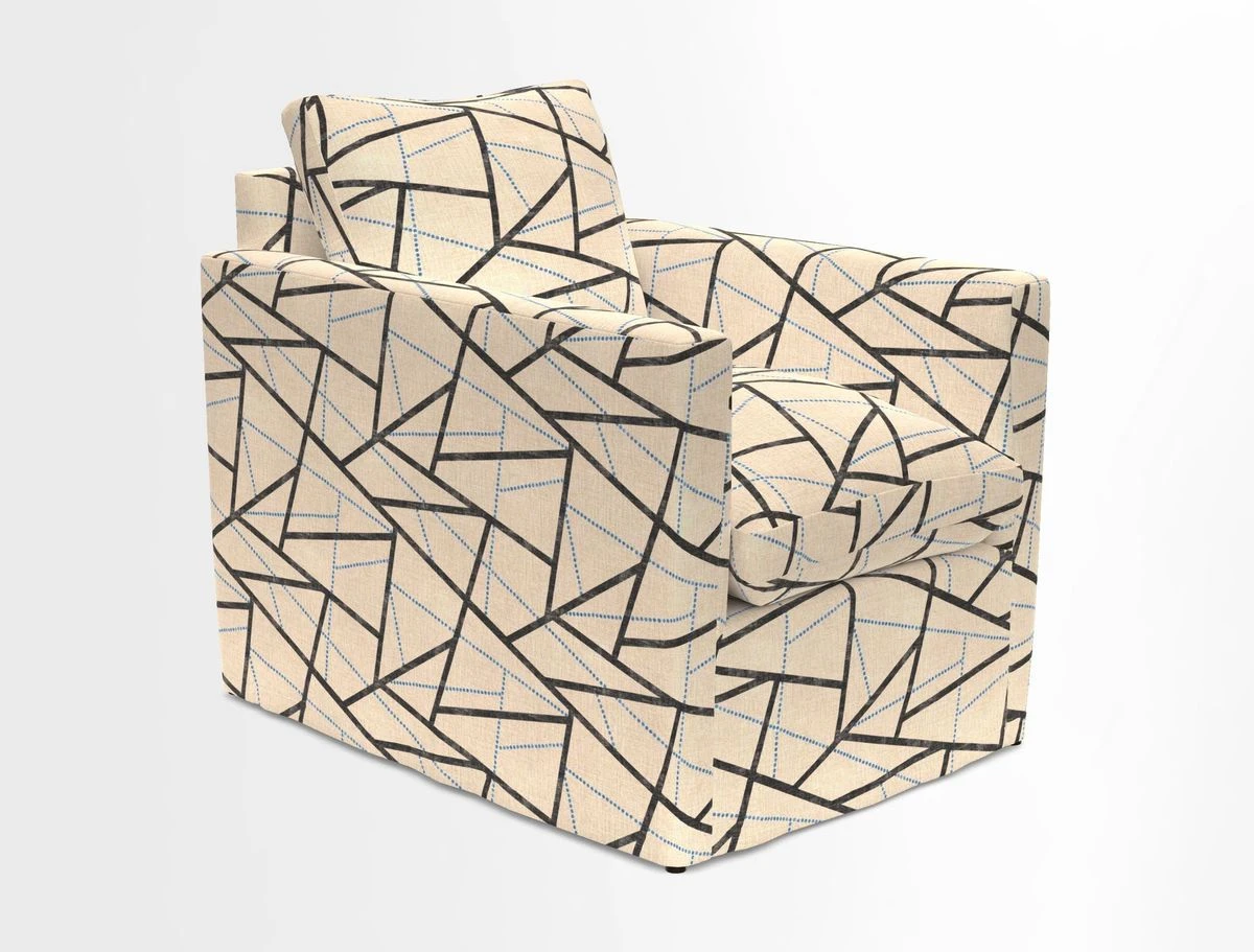 Heyshott Chair in Two Tone Plain Biscuit. Loose cover option available