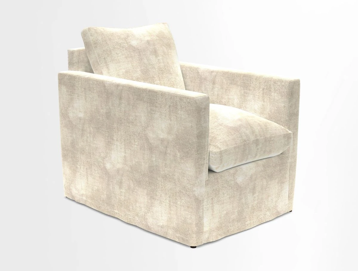 Heyshott Chair in Two Tone Plain Biscuit. Loose cover option available