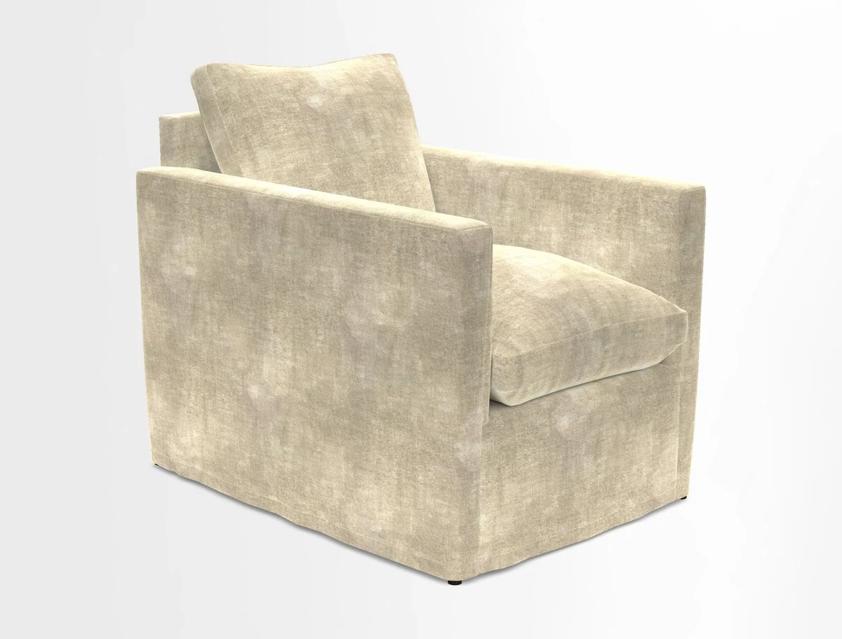 Heyshott Chair in Two Tone Plain Biscuit. Loose cover option available