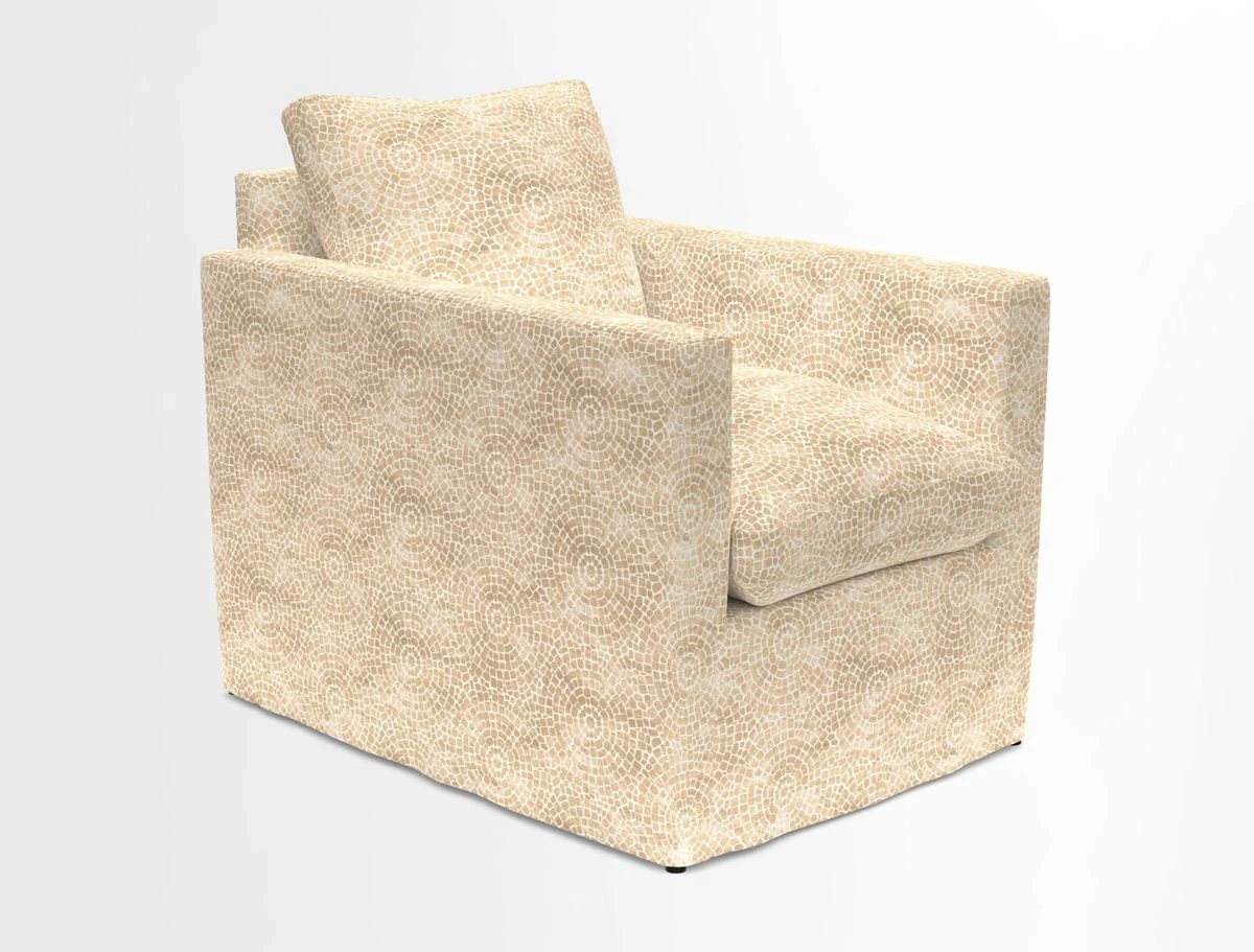 Heyshott Chair in Two Tone Plain Biscuit. Loose cover option available