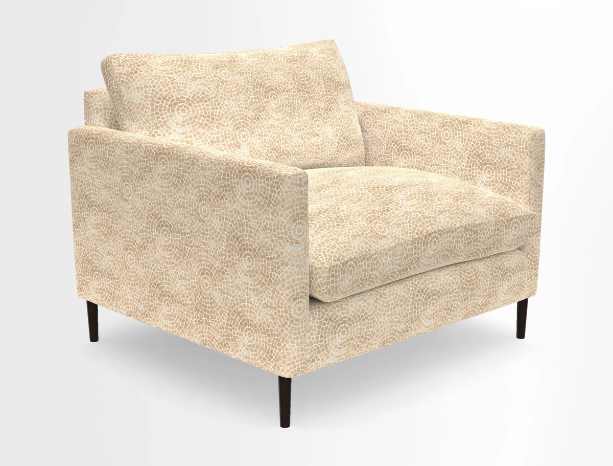 Heyshott Snuggler in Two Tone Plain Biscuit. Loose cover option available