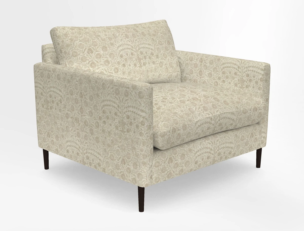 Heyshott Snuggler in Two Tone Plain Biscuit. Loose cover option available