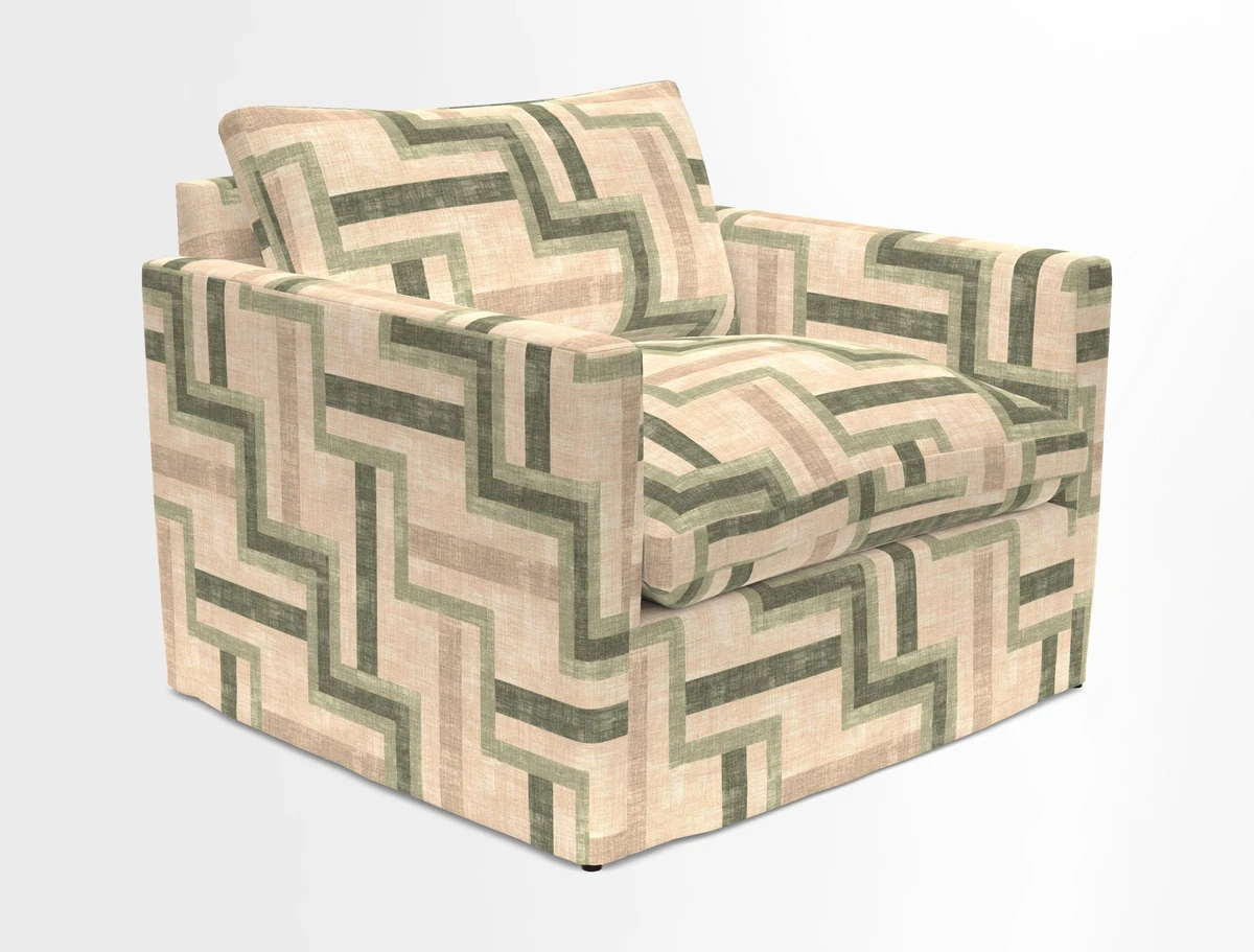 Heyshott Snuggler in Two Tone Plain Biscuit. Loose cover option available