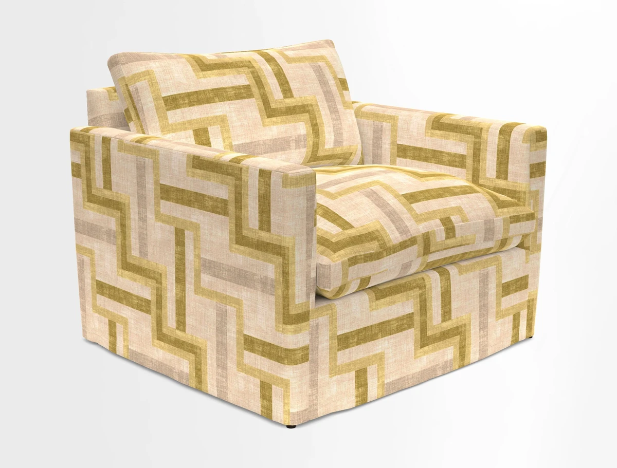 Heyshott Snuggler in Two Tone Plain Biscuit. Loose cover option available