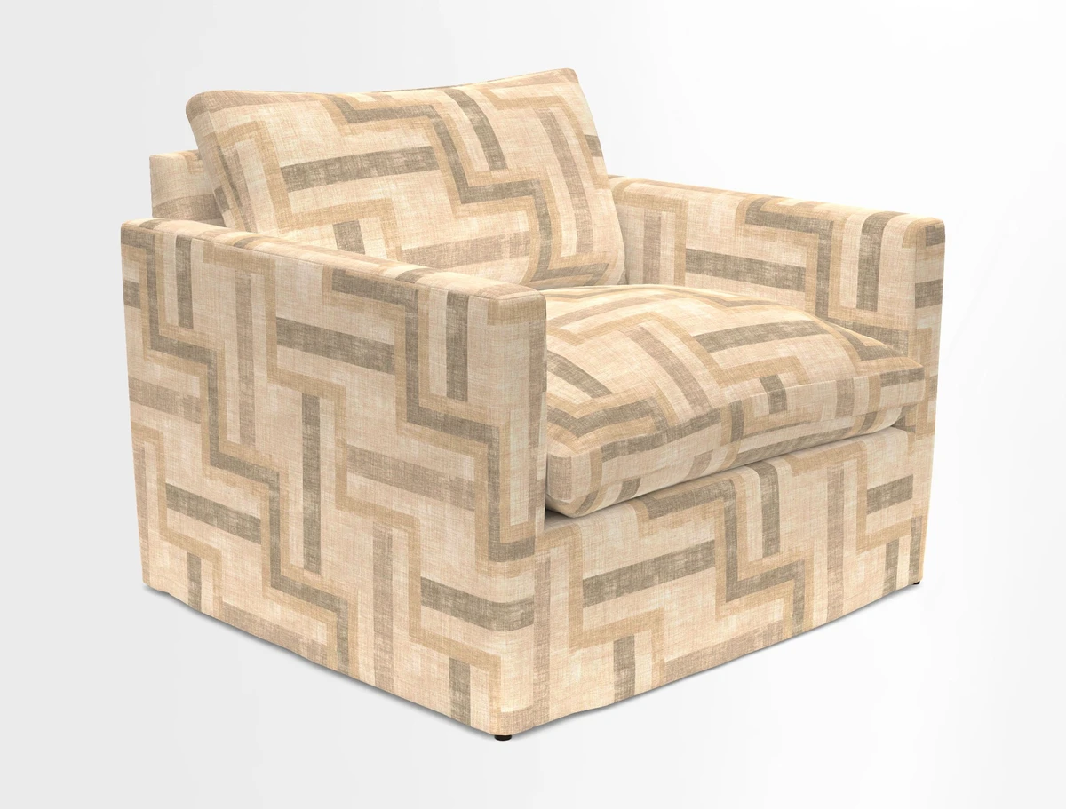 Heyshott Snuggler in Two Tone Plain Biscuit. Loose cover option available
