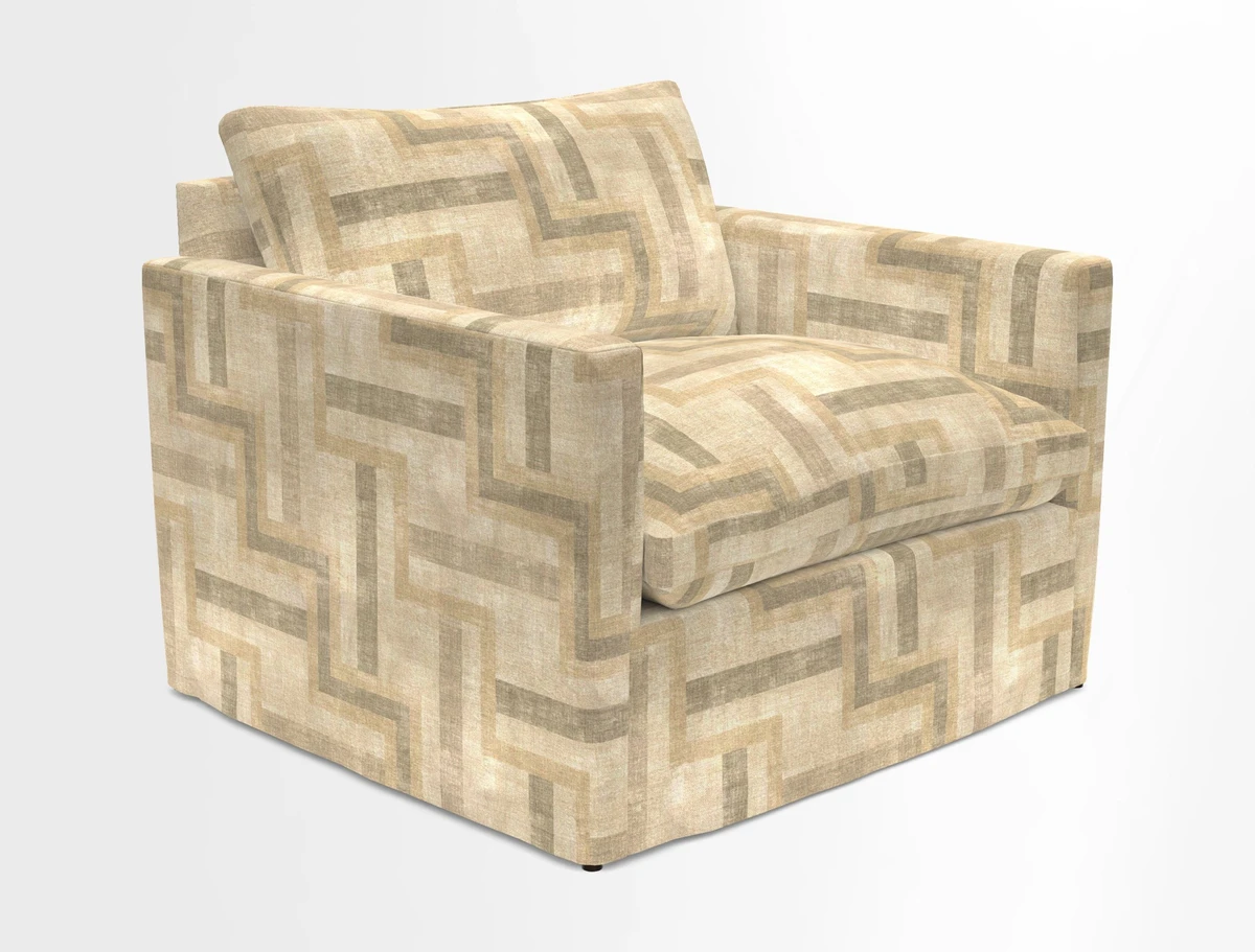 Heyshott Snuggler in Two Tone Plain Biscuit. Loose cover option available