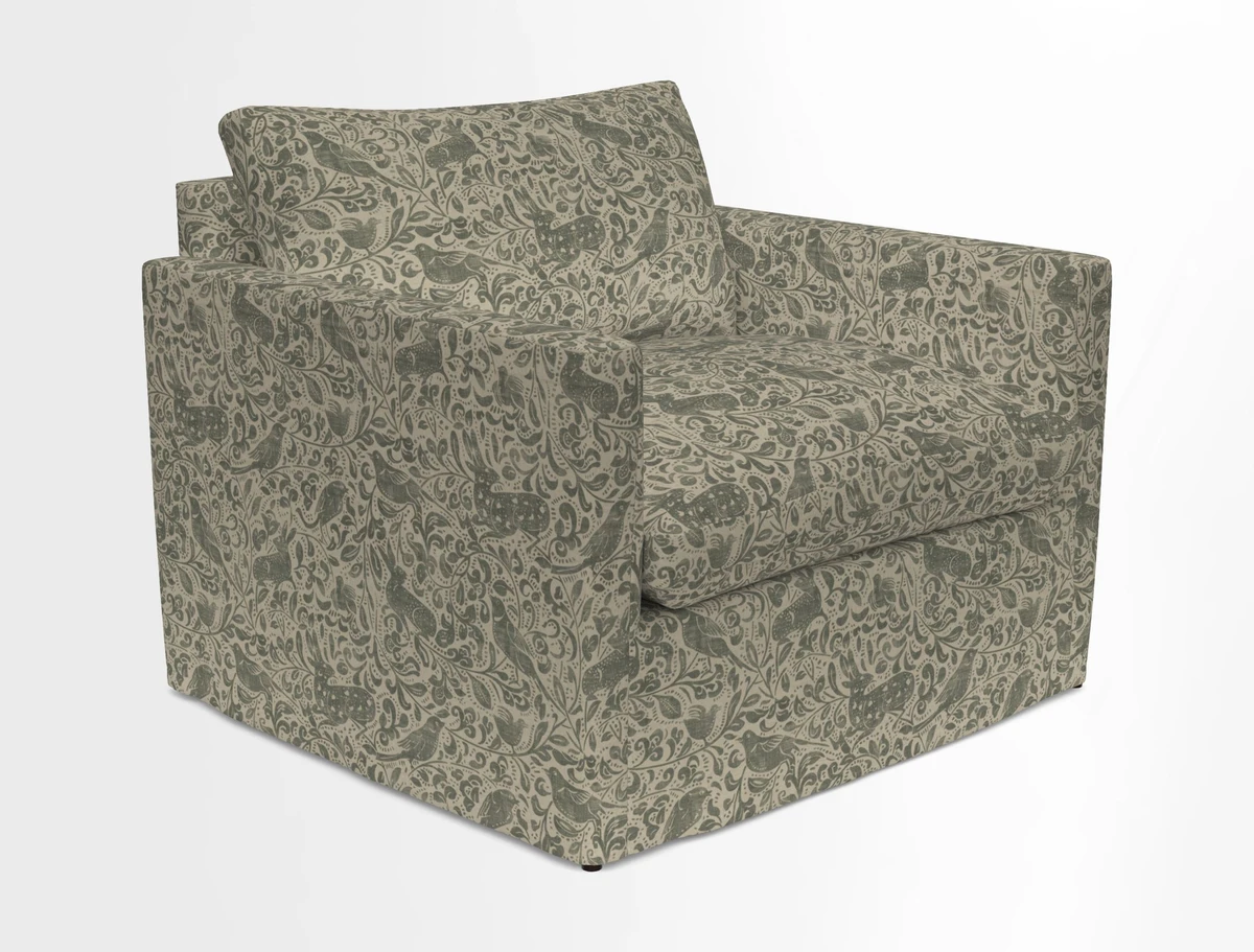 Heyshott Snuggler in Two Tone Plain Biscuit. Loose cover option available