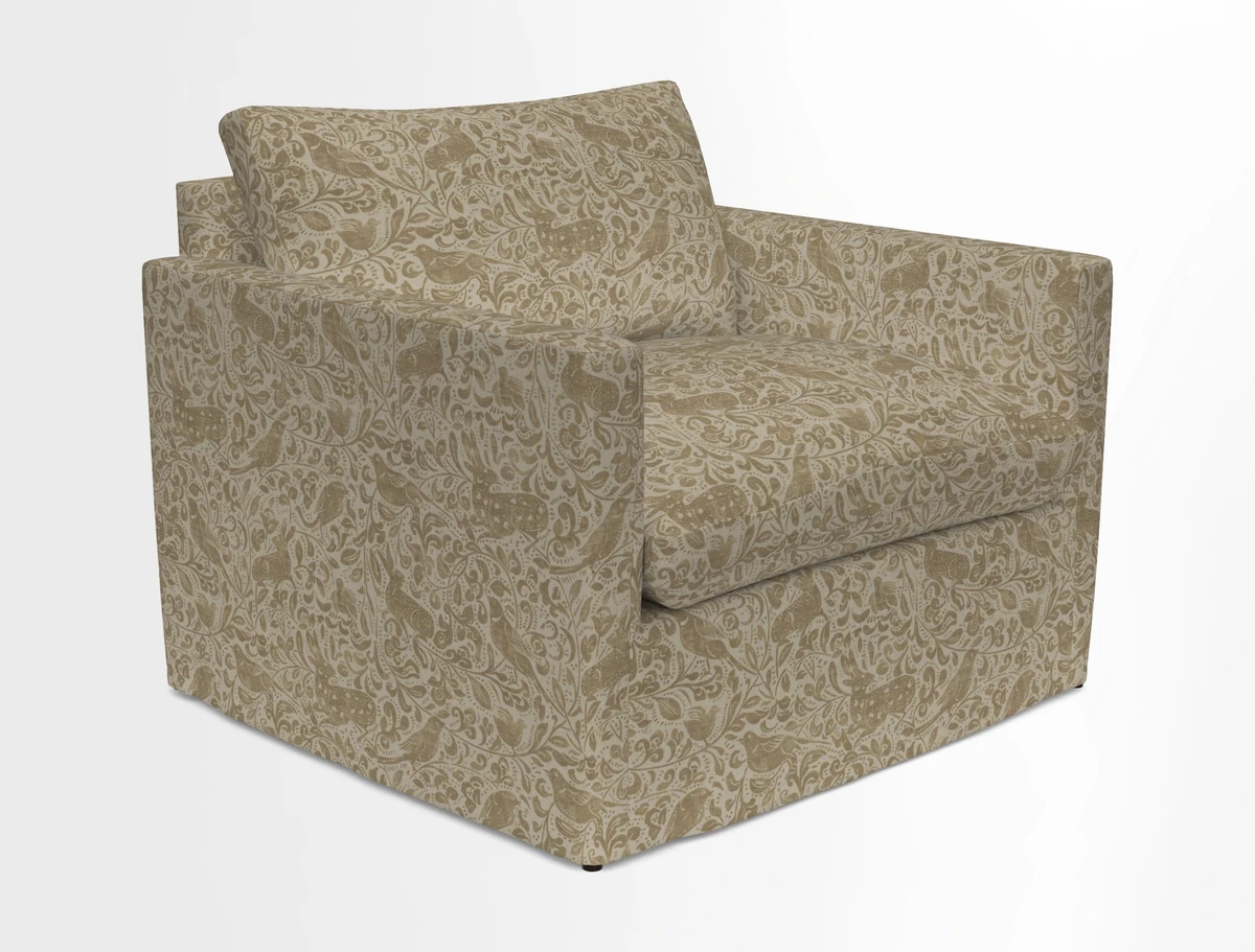 Heyshott Snuggler in Two Tone Plain Biscuit. Loose cover option available