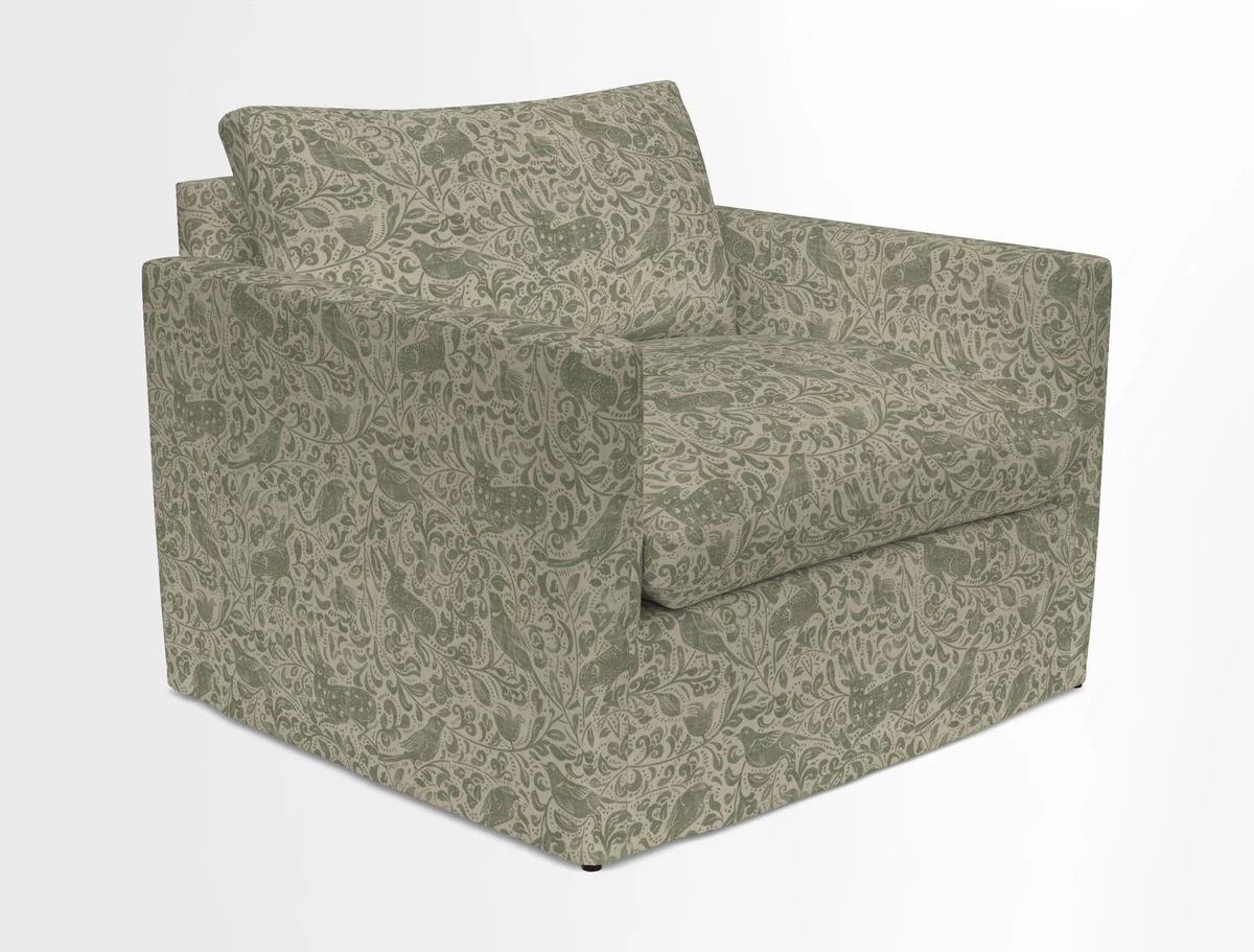 Heyshott Snuggler in Two Tone Plain Biscuit. Loose cover option available