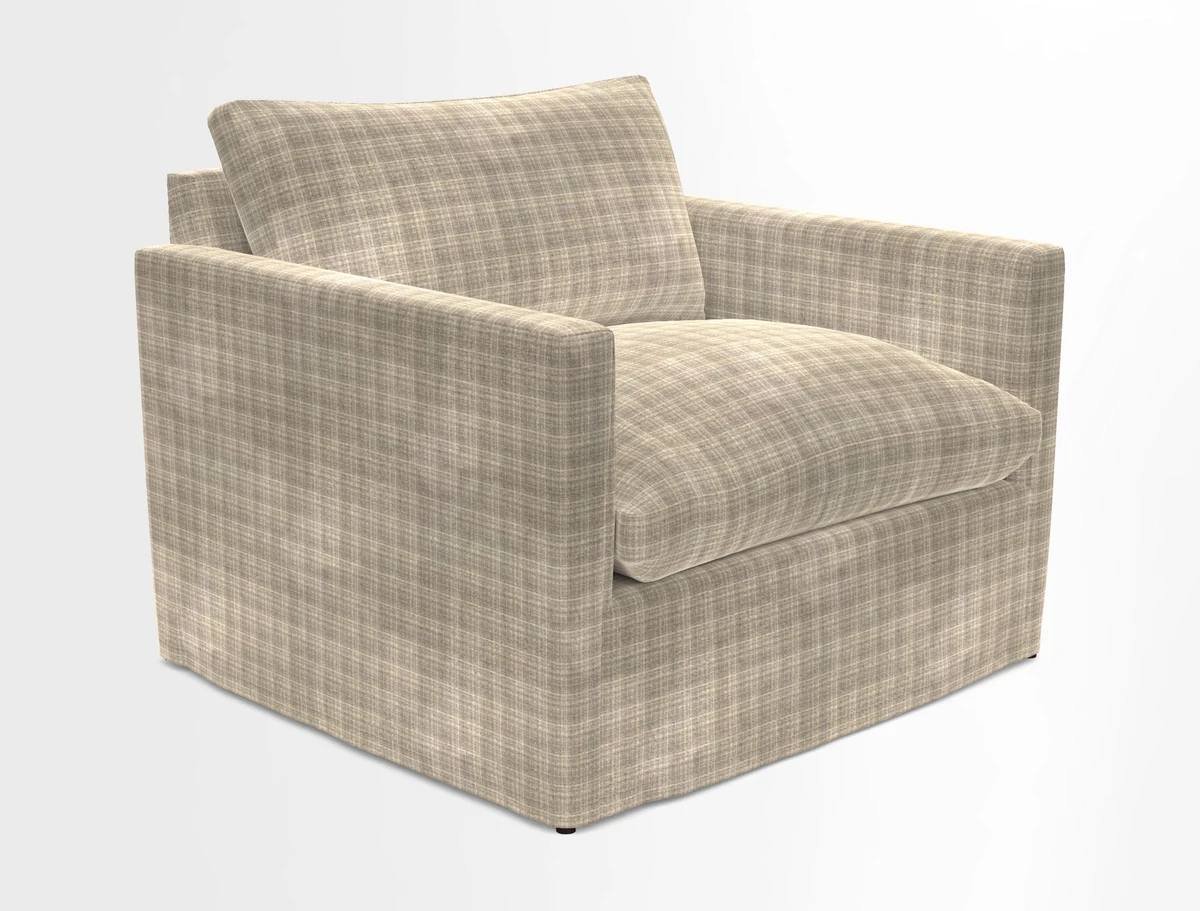 Heyshott Snuggler in Two Tone Plain Biscuit. Loose cover option available