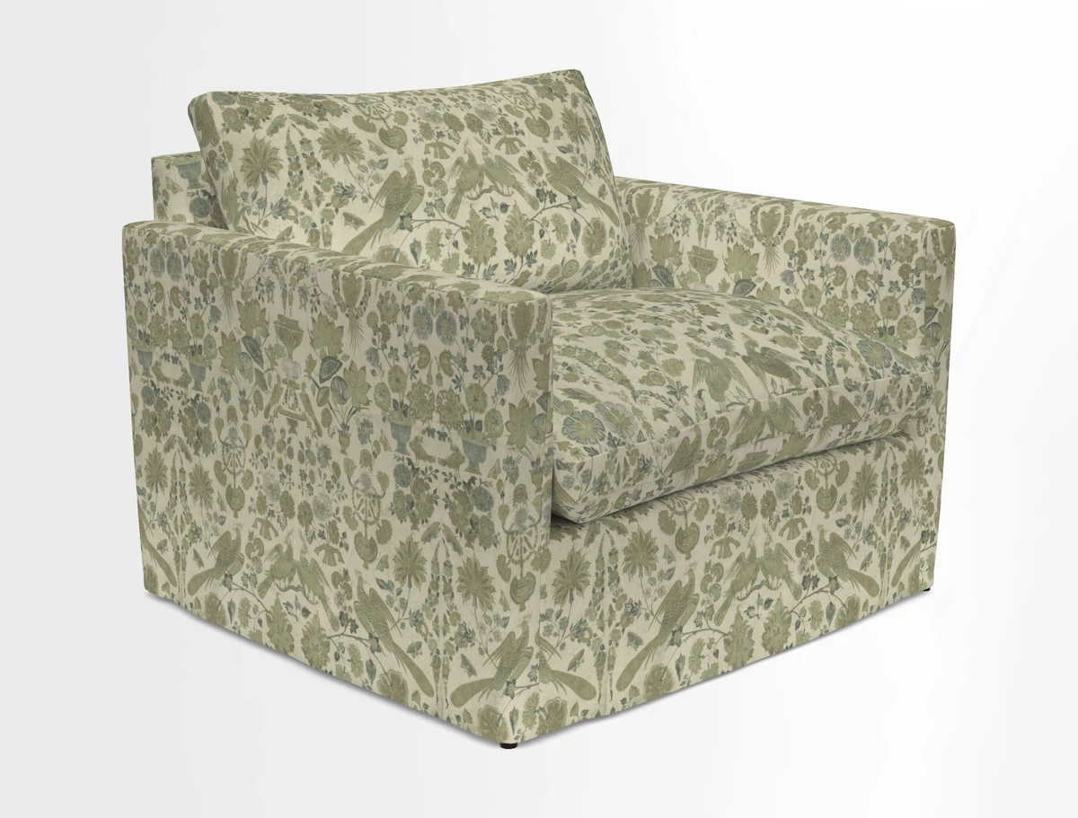 Heyshott Snuggler in Two Tone Plain Biscuit. Loose cover option available