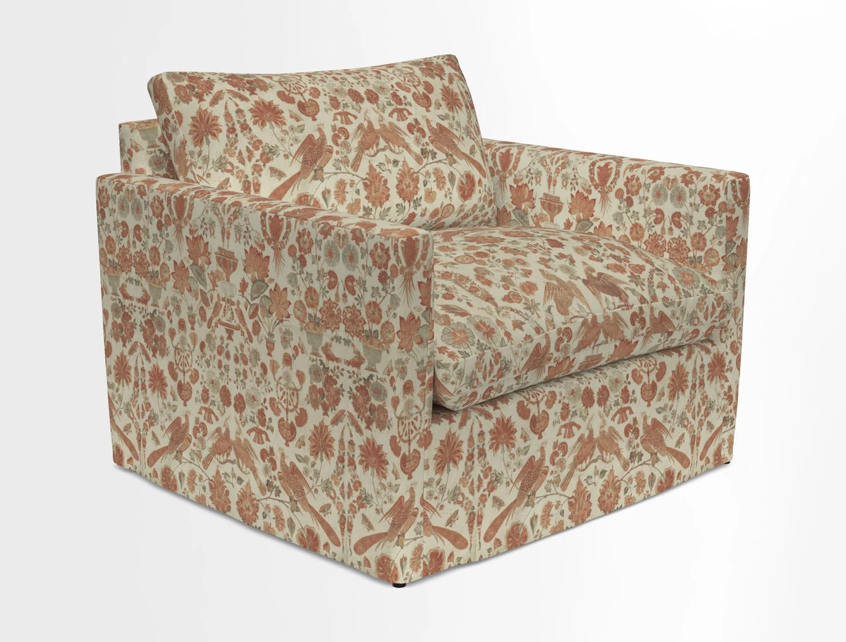 Heyshott Snuggler in Two Tone Plain Biscuit. Loose cover option available