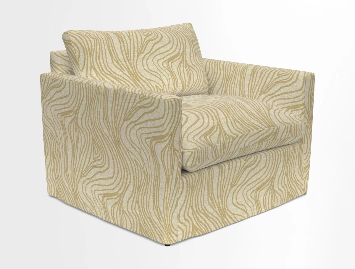 Heyshott Snuggler in Two Tone Plain Biscuit. Loose cover option available
