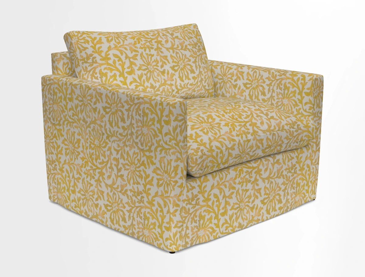 Heyshott Snuggler in Two Tone Plain Biscuit. Loose cover option available